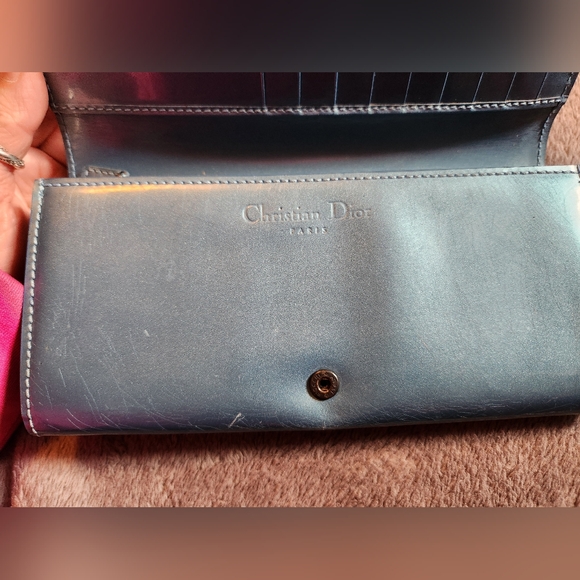 Christian Dior Metallic Blue Patent Long Wallet - Picture 3 of 9
